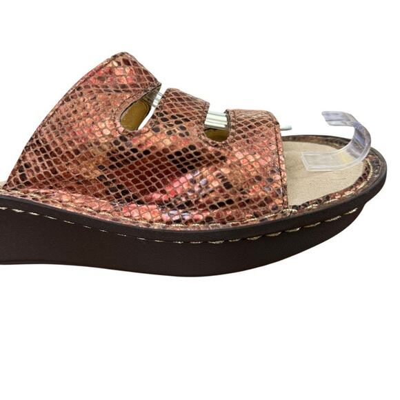 Alegria PG Lite Fiona Copper Snake Print Slides Slip On Sandals Shoes sz 39 / 9 - Picture 2 of 16